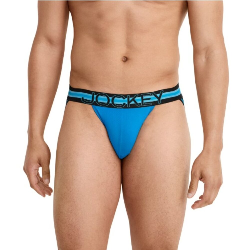 Jockey Sport Men's Stability Pouch Microfiber Jock Strap - Blue - Medium
